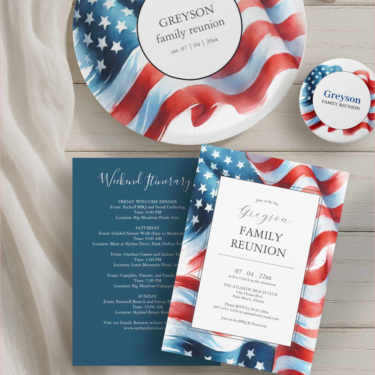 4th of July party goods in patriotic colors for summer parties. Explore the complete theme.