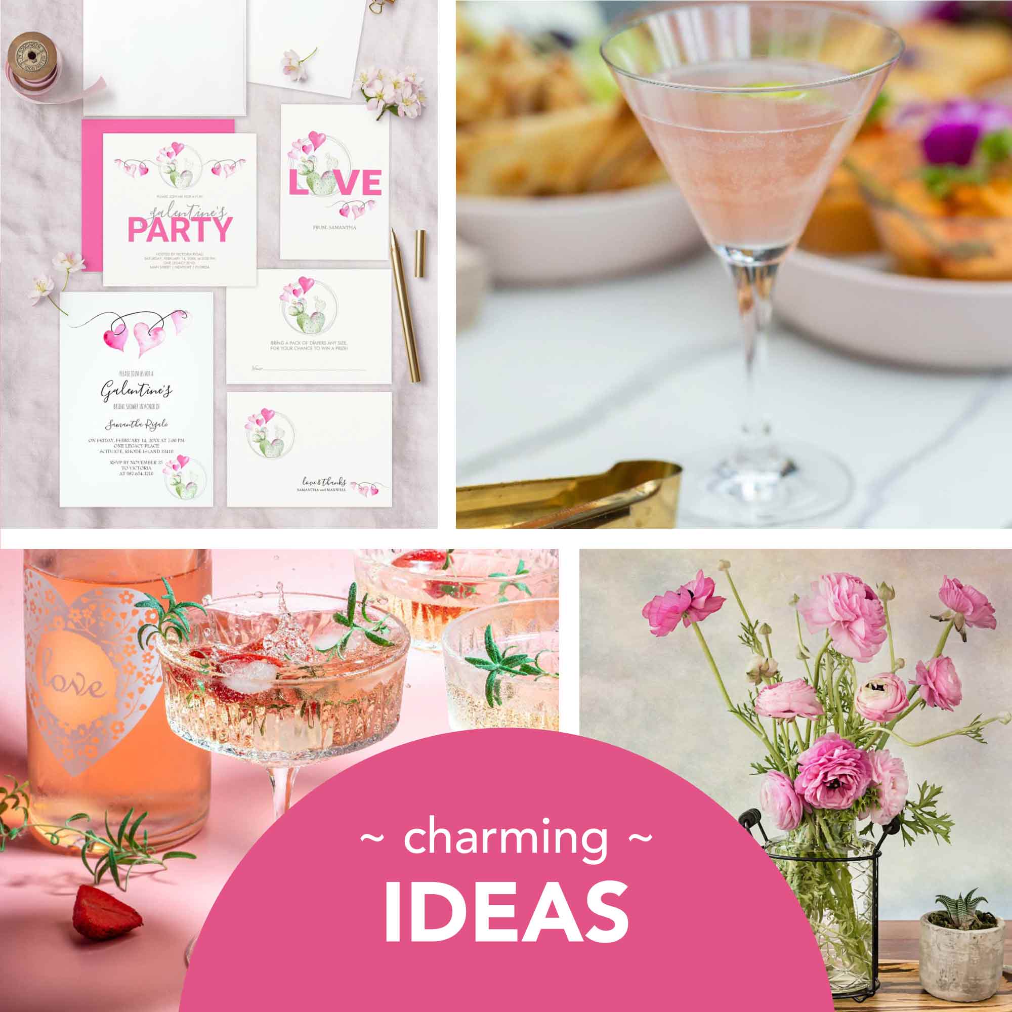 February bridal shower ideas galentines party theme.