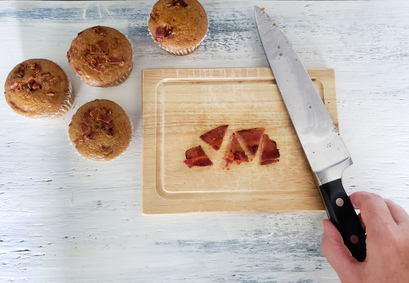 Sweet and savory spiced cupcake recipe made with bacon and real cream cheese frosting