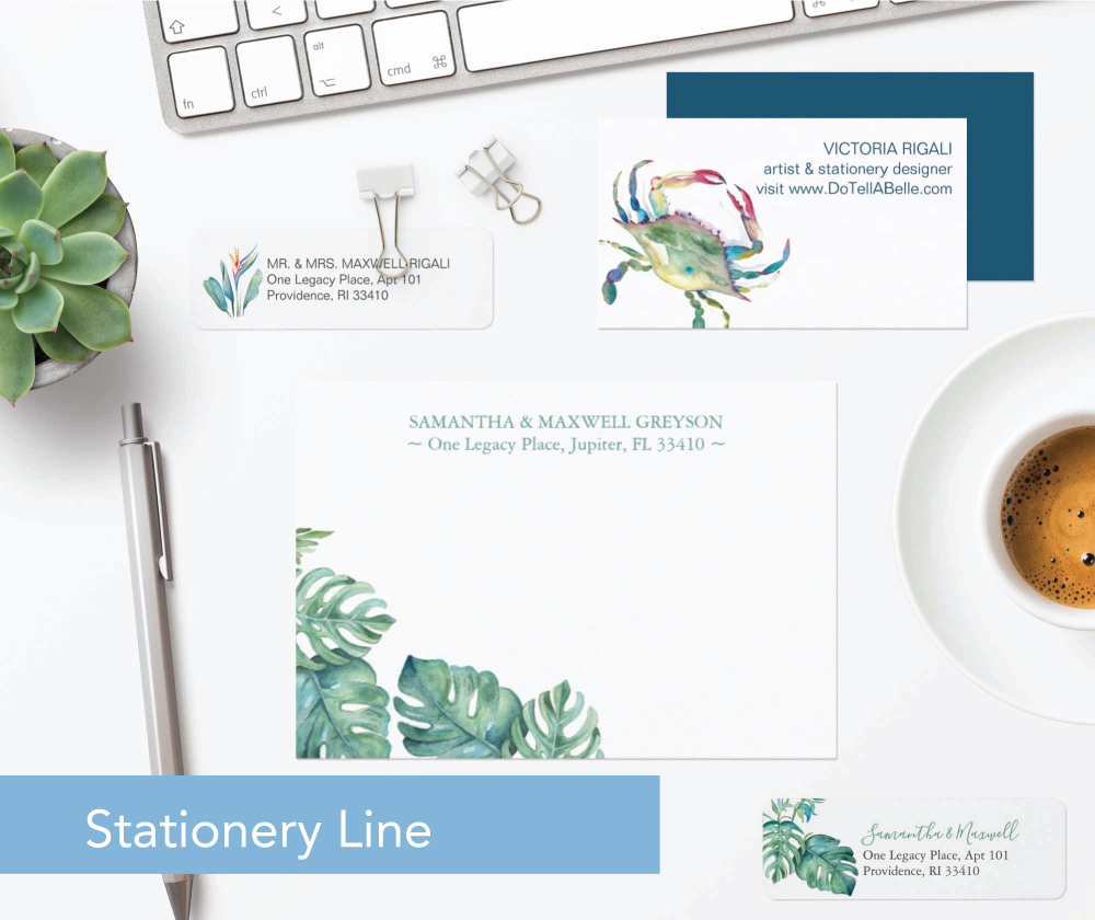 Click to shop my complete line of personalized coastal stationery.
