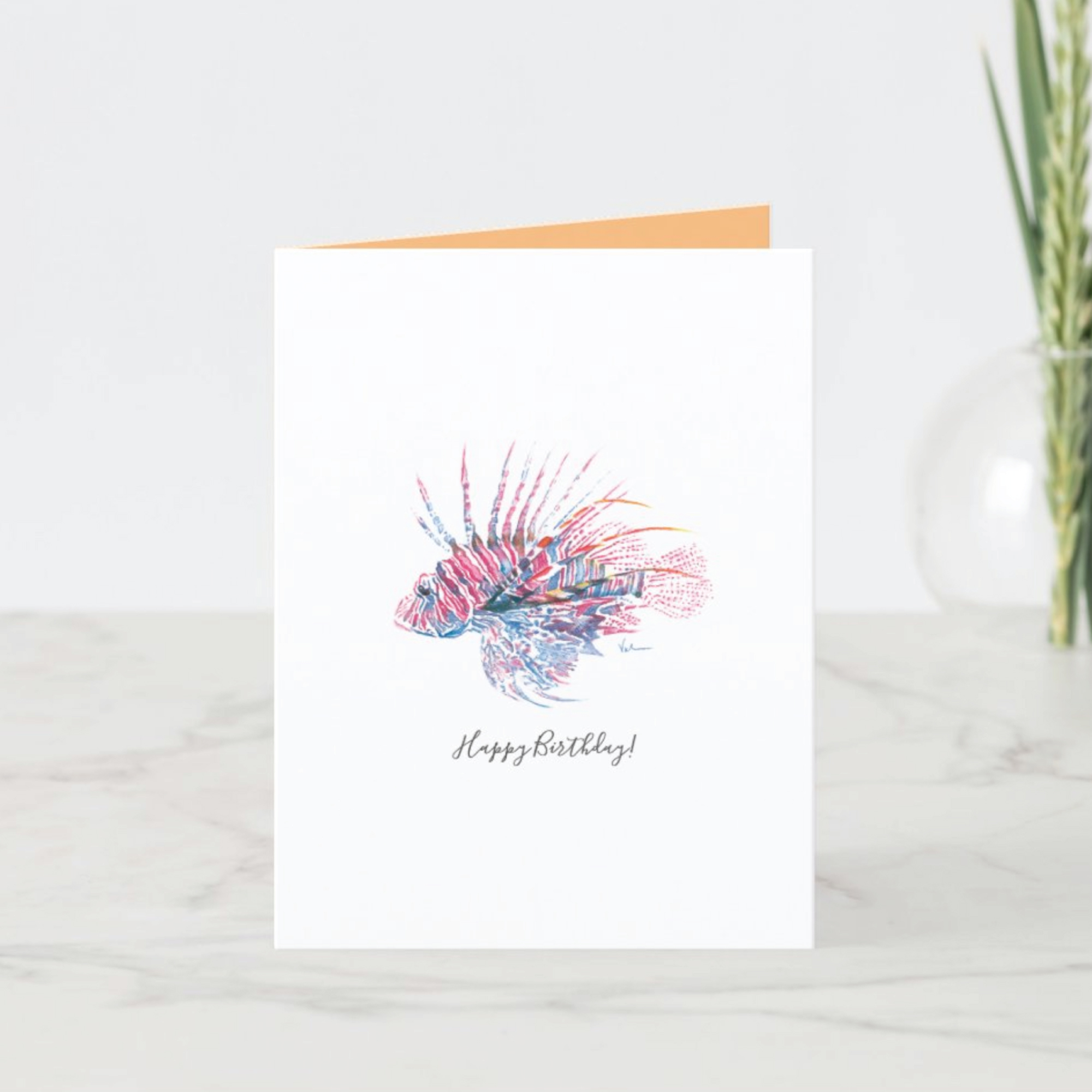 Watercolor Tropical Fish Birthday Card