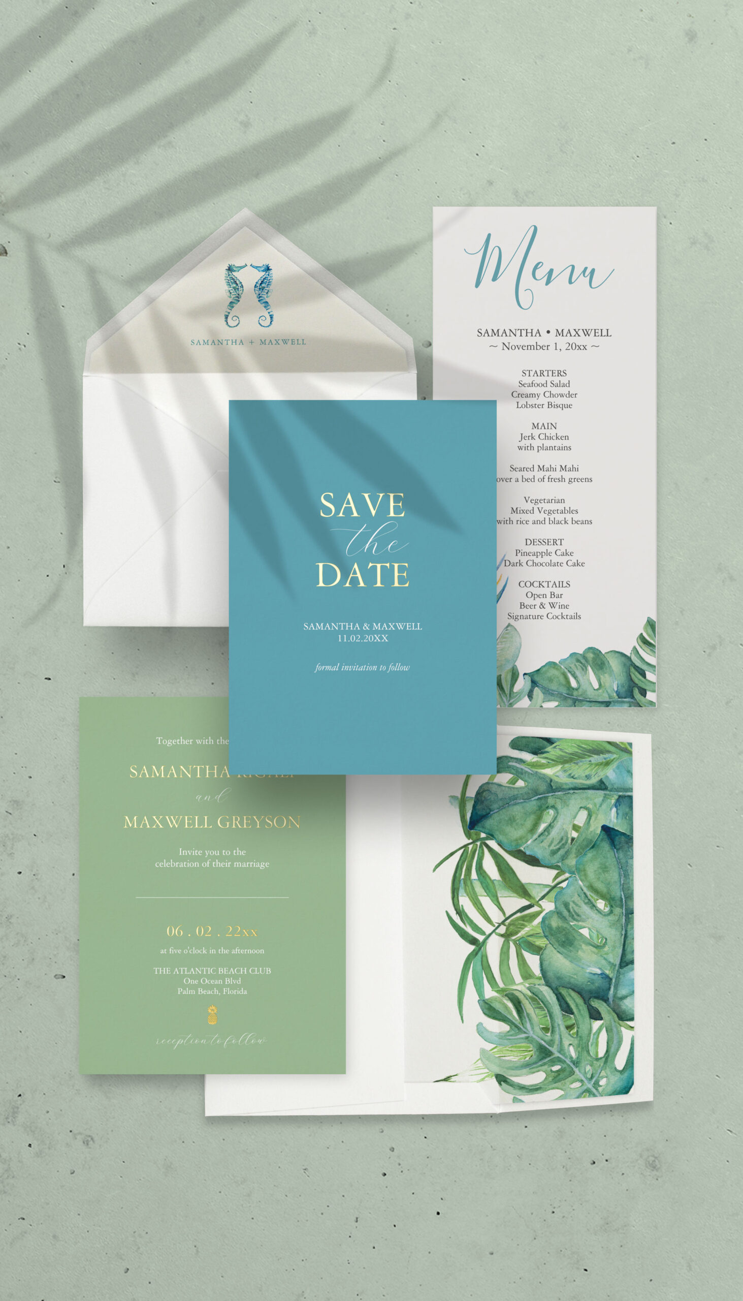 Beach Wedding Stationery Suite Part 1: Tropical Beach - dotellabelle