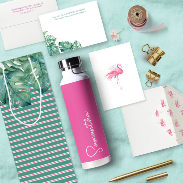 bachelorette party ideas for a tropical themed adventure. Charming personalized gifts for your besties.
