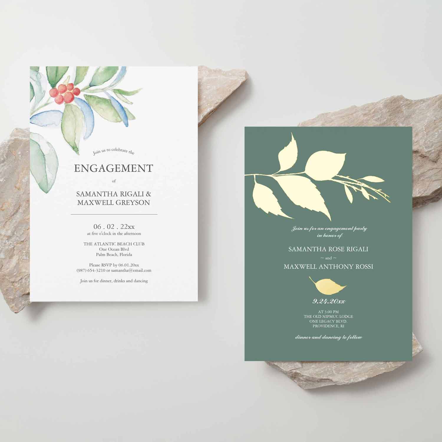 Engagement party invitations. Click the image to see the full assortment.