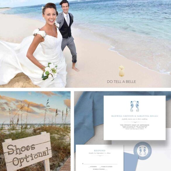 Seaside wedding ideas for beach themed weddings.