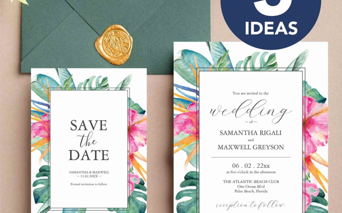 Tropical Elegance: 5 Must-See Wedding Invitations from ‘Do Tell a Belle’