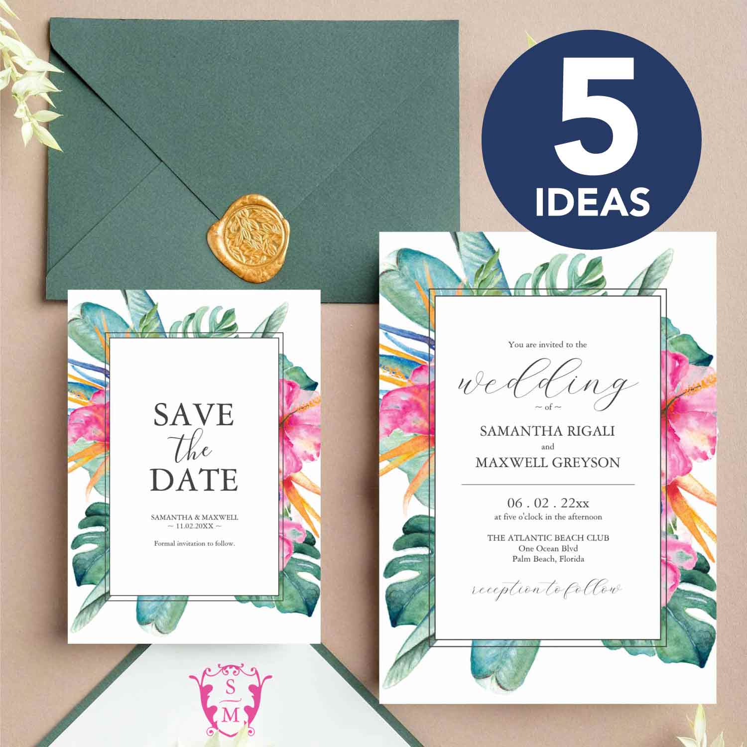 Discover the enchanting world of tropical wedding invitations with our top 5 picks from the 'Do Tell a Belle' collection. Explore stunning designs featuring watercolor pineapples, lush palm leaves, vibrant hibiscus flowers, and serene shorelines to set the perfect tone for your dream beach wedding. Find your inspiration today!