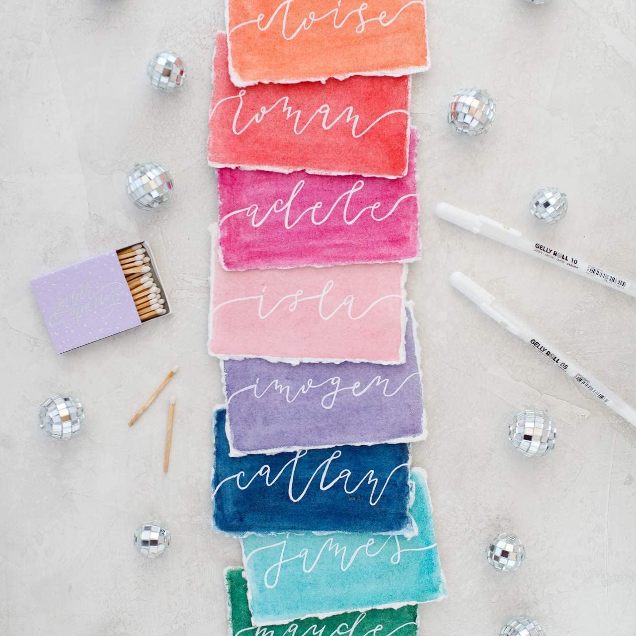 DIY Christmas cards gel pens for addressing envelopes. Click to order.
