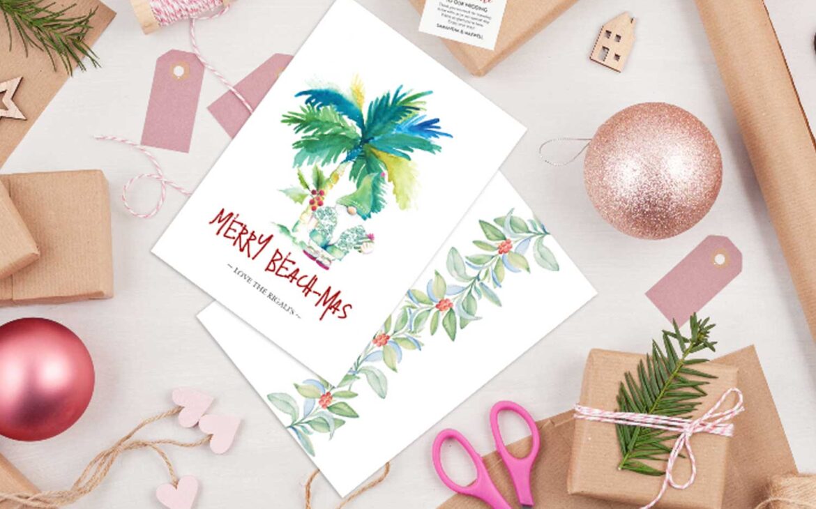 DIY Christmas Cards: Create Unique Beach-Themed Holiday Greetings with Printables