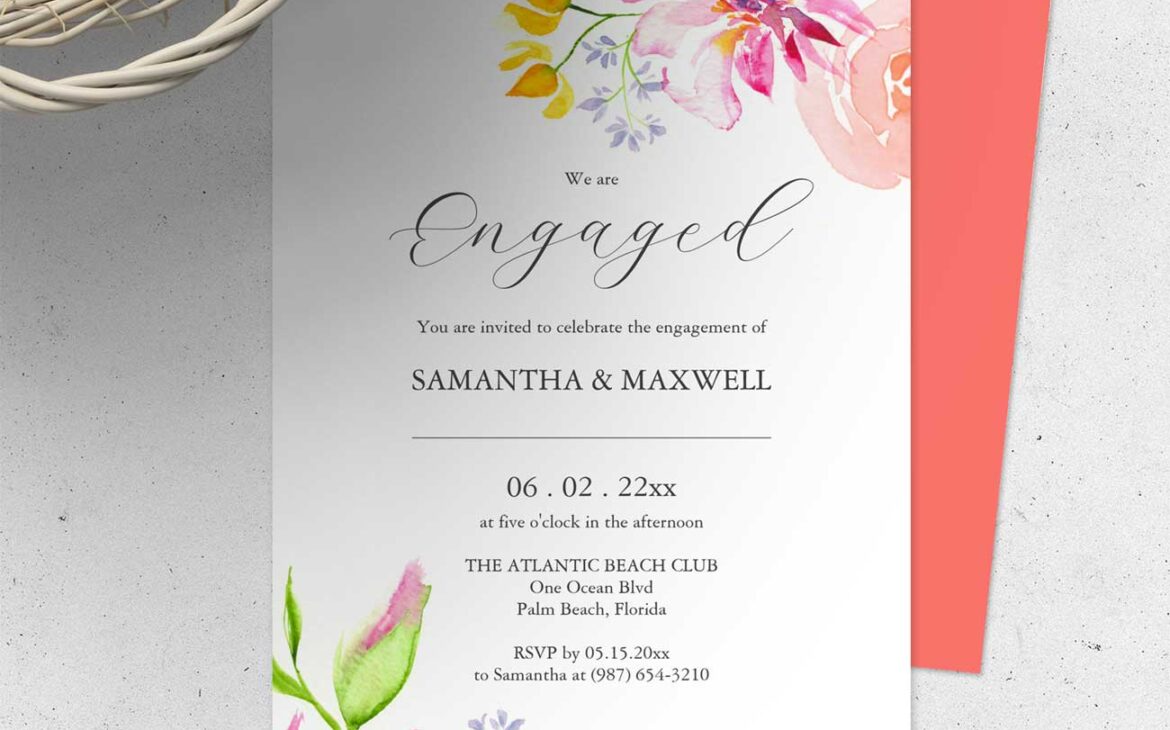 Engagement Invitations: Blooming Beginnings