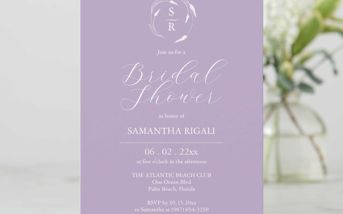 Purple Bridal Shower Invitations: Exploring Three Elegant Designs from Do Tell A Belle