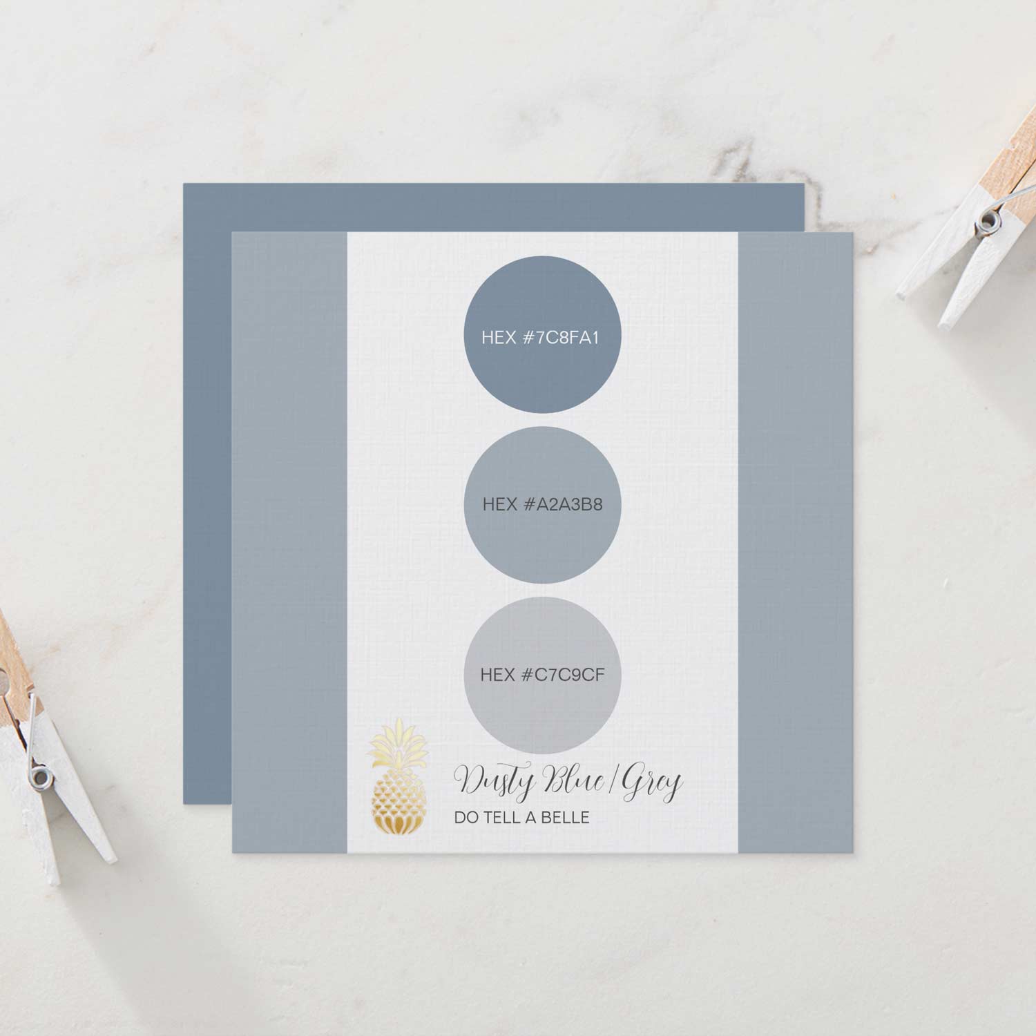 color ideas for a dusty blue wedding featuring hex colors.