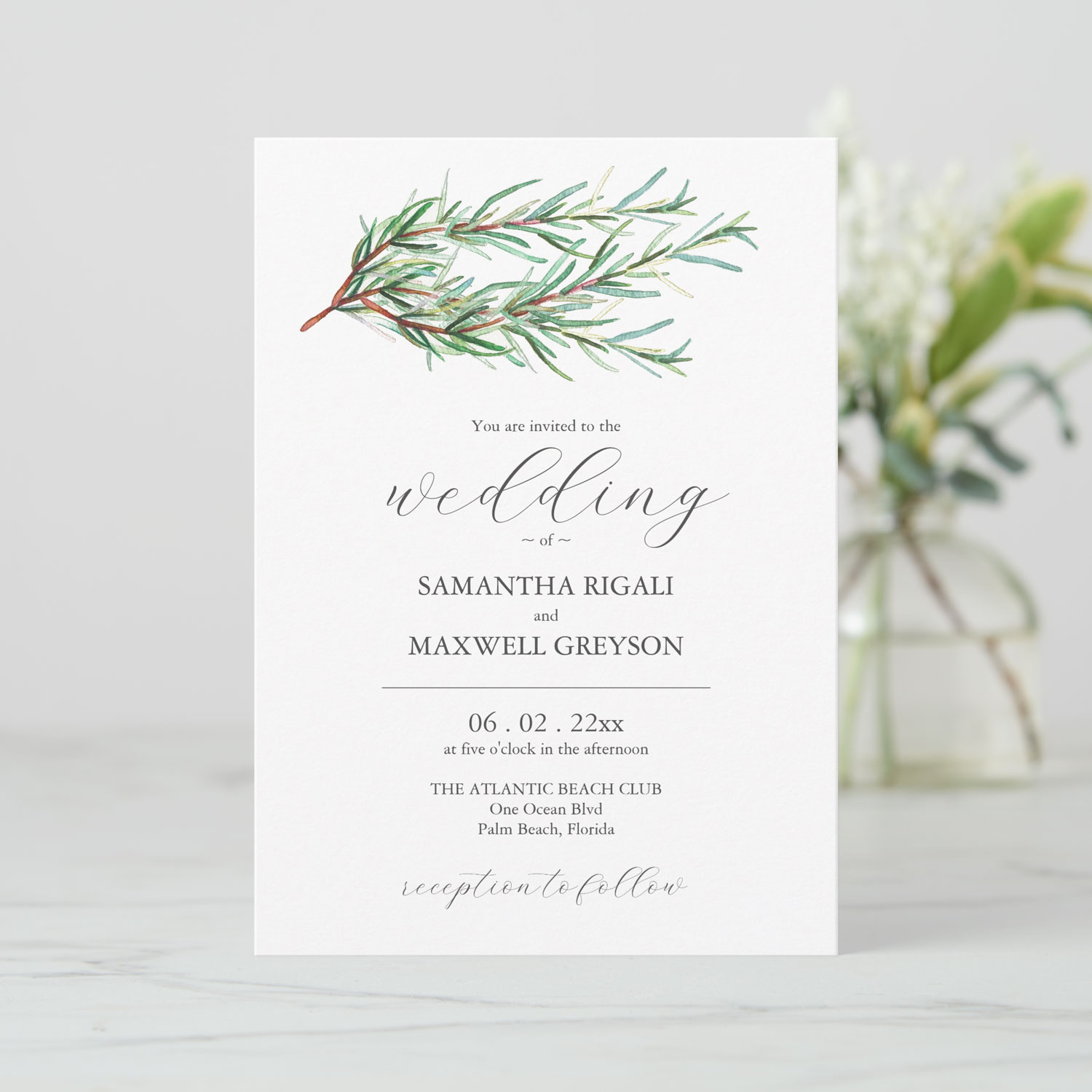 Sustainable wedding invitation ideas. Click on the image to shop this printable wedding invitation.