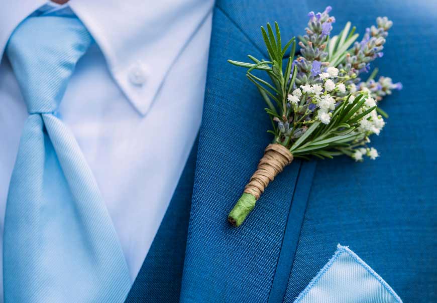 rosemary wedding herbal boutonniere