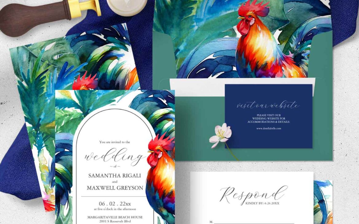 Key West Inspired Wedding Invitations