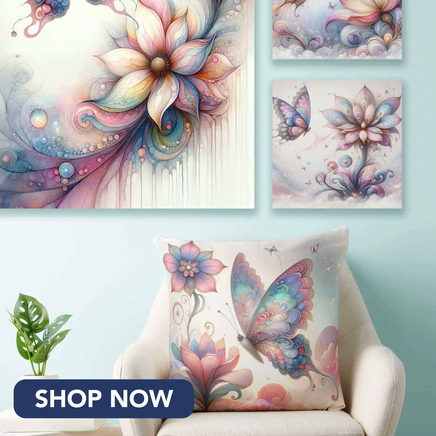 Mystical butterfly bedroom decor for girls.