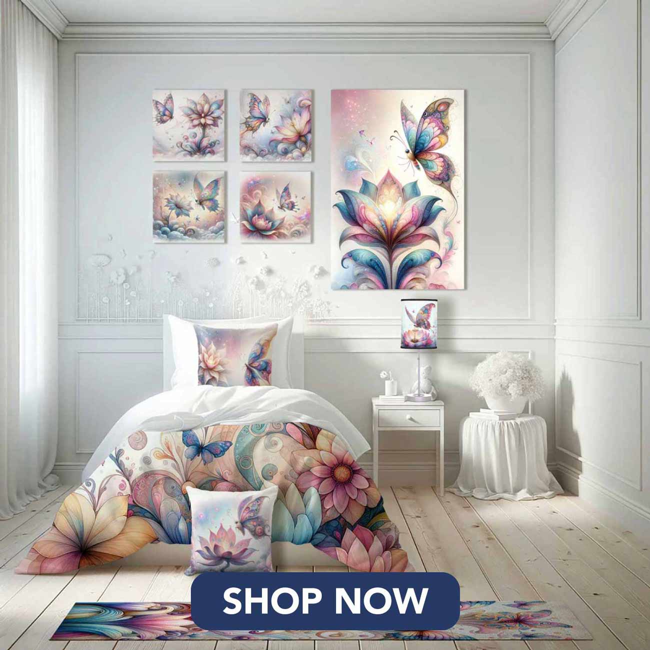butterfly decor for wall and bedroom. Click to shop.