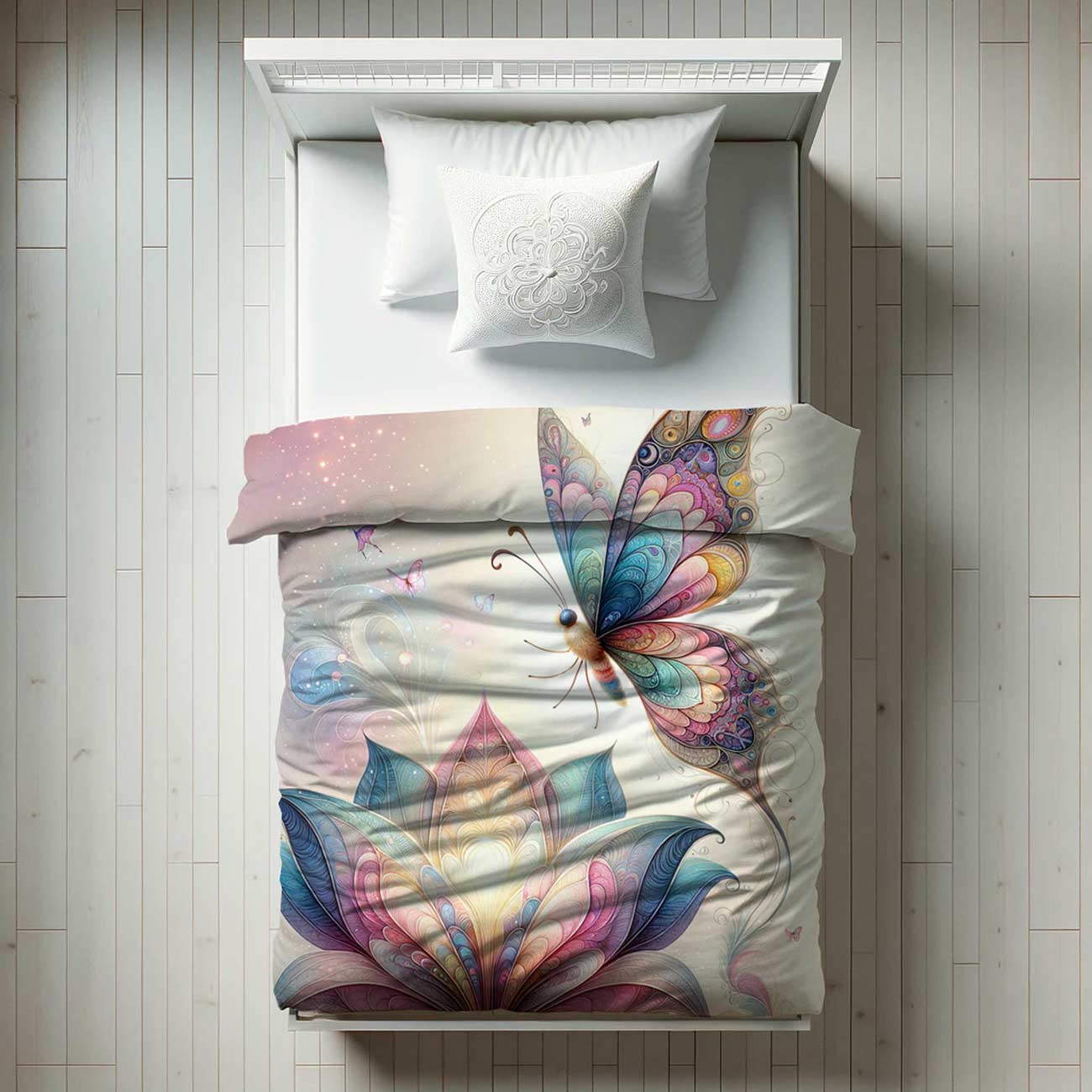 Butterfly duvet cover for girl's bedroom