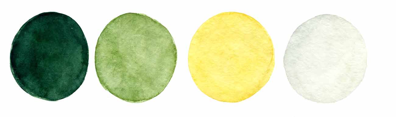 summer bridal shower color themes features shades of green and yellow.