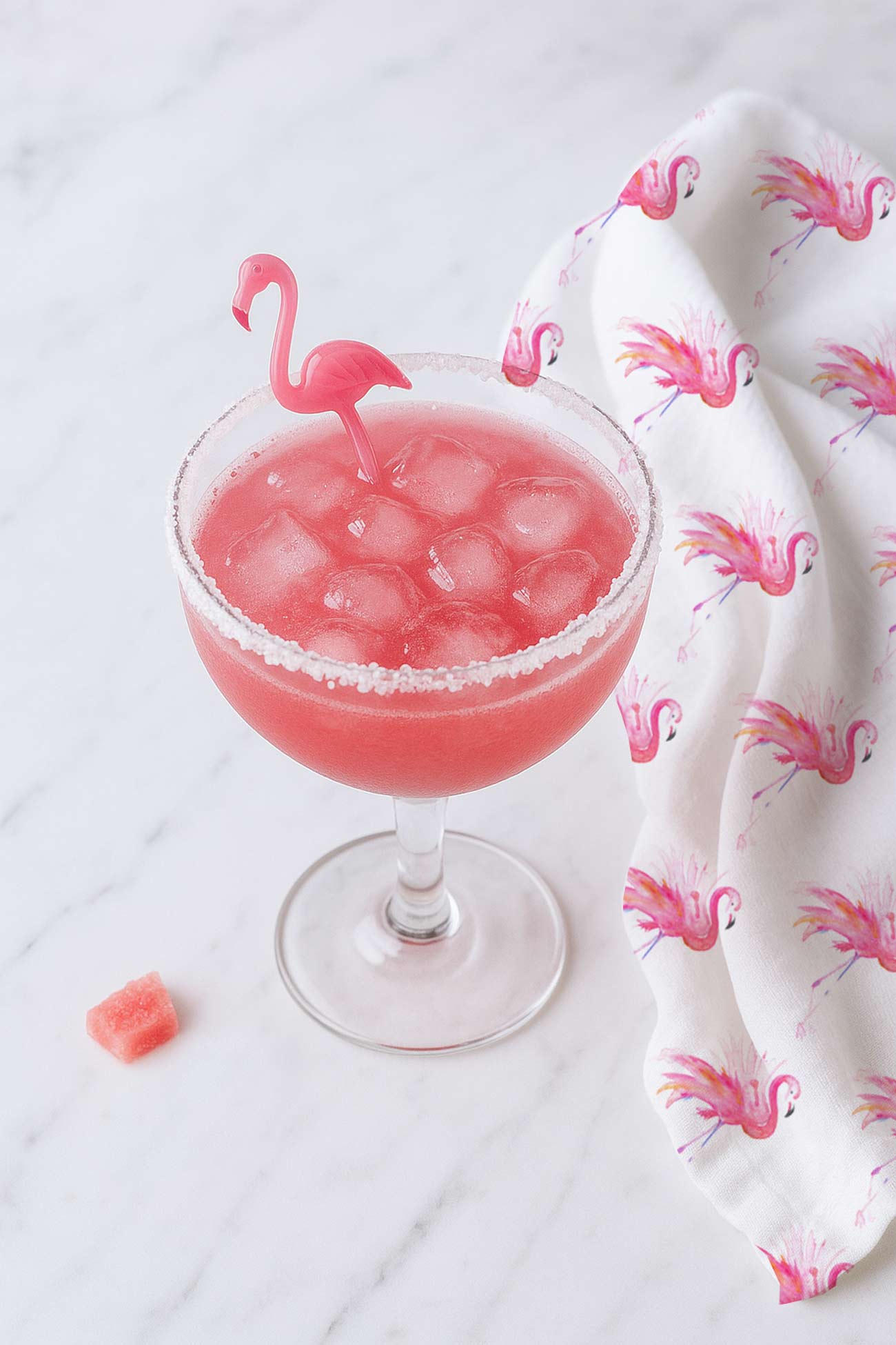 Summer cocktails features a pink margarita so refreshing for Pink Flamingo day on June 23