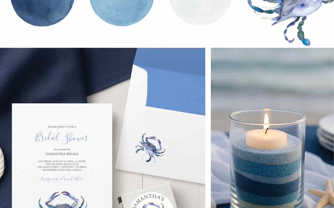 Beach Bridal Shower Theme: Watercolor Blue Crab Inspiration & Planning Guide