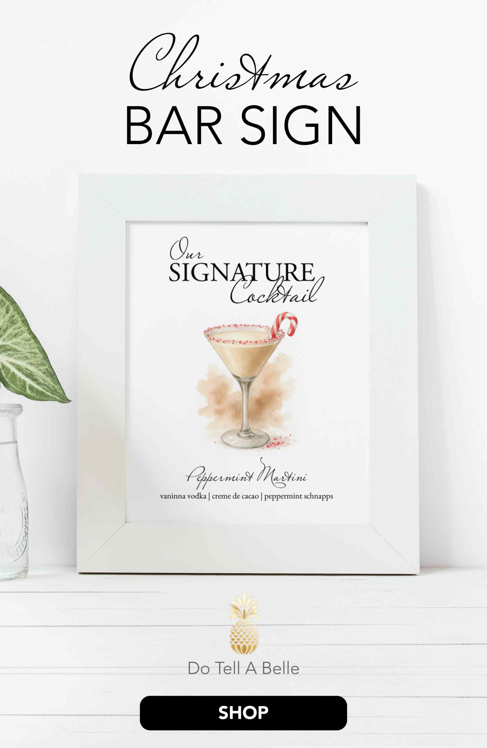 Printable bar signs candy cane martini by Do Tell A Belle