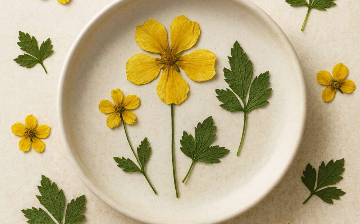 Pressed flowers for DIY wedding invitations. 