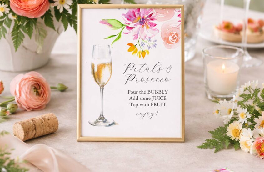 petals and prosecco bridal shower dress Petals & Prosecco Bridal Shower Sign · Acrylic, Mirror & More – SpeedyOrders
