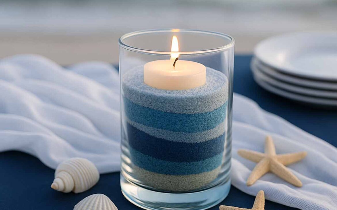 Beach bridal shower centerpiece idea