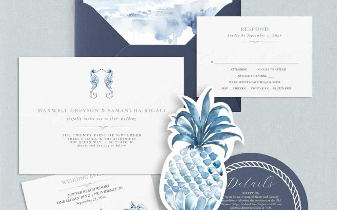 Beach Wedding Inspiration: Classic Seaside Watercolor Theme