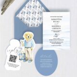 Blue Watercolor Wedding Invitations: 7 Semi-Custom Wedding Invitation Suites